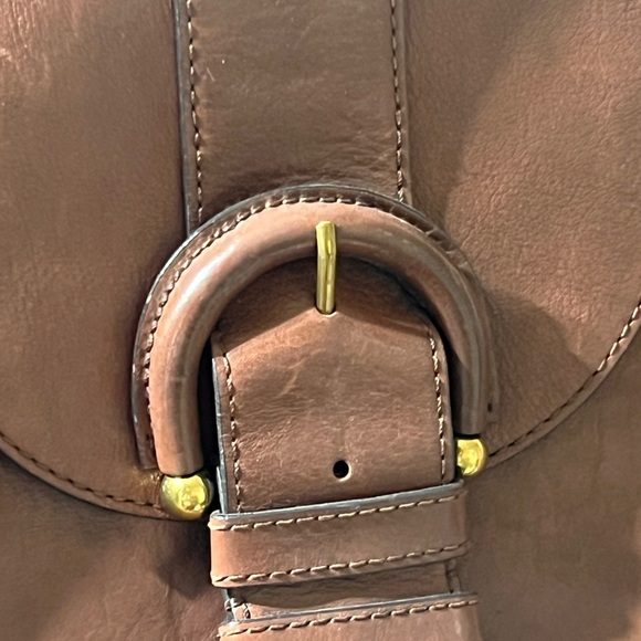 EUC Large dark brown leather Banana Republic satchel - Picture 2 of 11